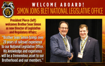 Sean Simon joins BLET National Legislative Office