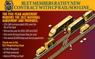 BLET members ratify new contract with CP Rail/Soo Line