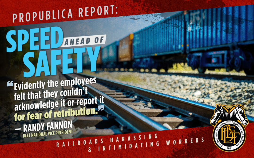 How the Railroad Industry Intimidates Employees Into Putting Speed Before  Safety — ProPublica